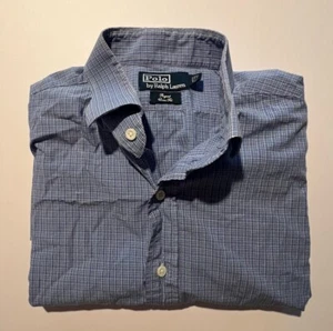 Polo Ralph Lauren Regent Classic Fit Herrenhemd 17,5/35 blau kariert - Bild 1 von 8
