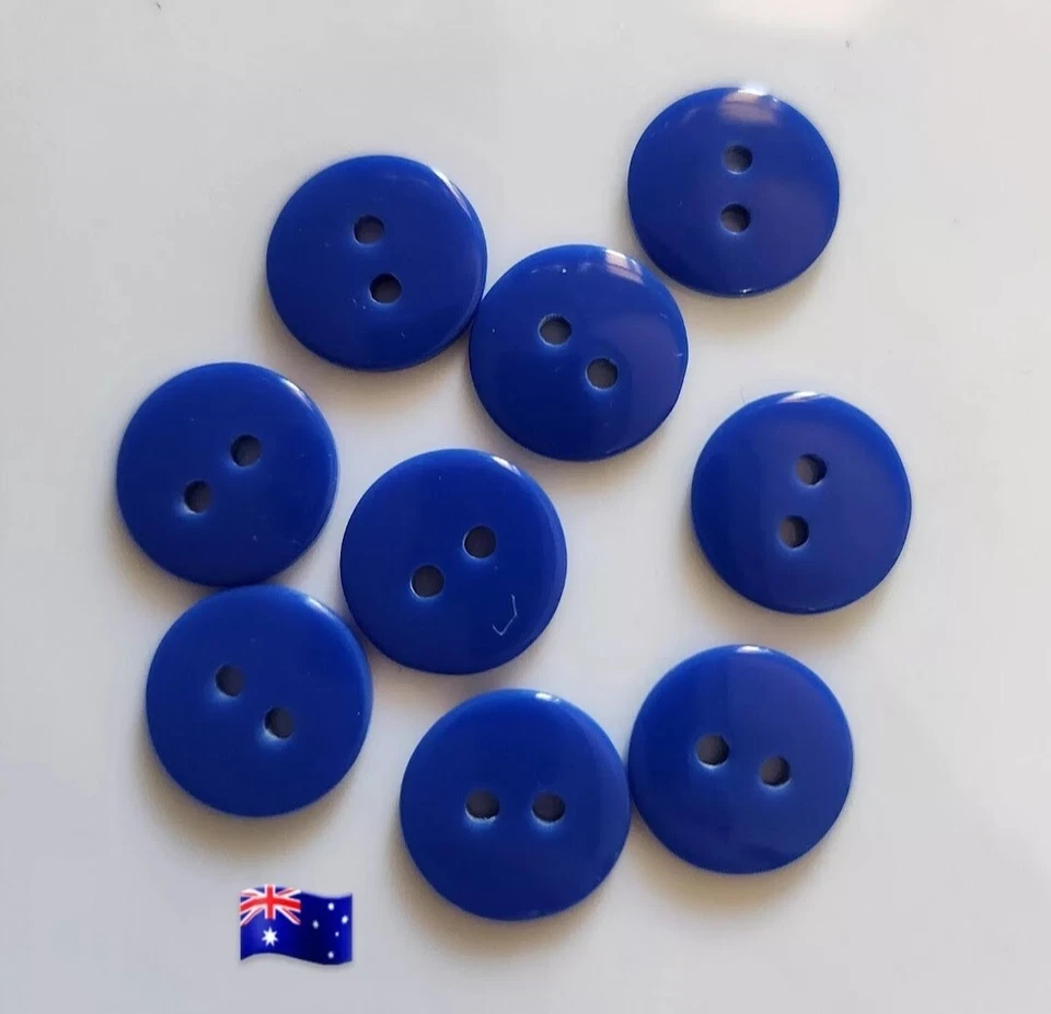 15pcs 15mm Dark Blue Resin Two Hole Buttons - Image 1 of 1