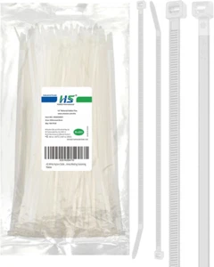 Long Zip Ties 12 Inch Clear 0.19" Nylon Cable Ties Heavy Duty 50 Lbs Strength St - Picture 1 of 12