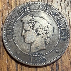 PIECE DE 5 CENTIMES CÉRÈS 1885 A (1163) CHOC, VOIR PHOTOS - Picture 1 of 2