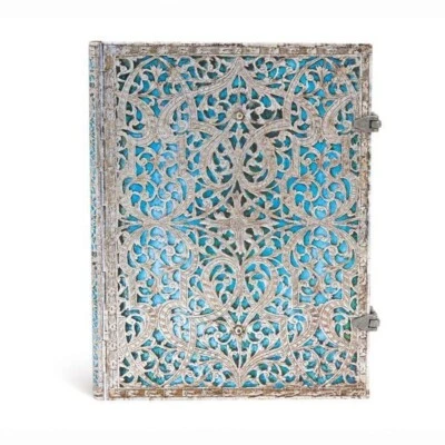 New Paperblanks Journal Midi 7x5" Writing Diary Lined gift MAYA BLUE Silver - Image 1 of 3