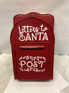 Briefe an den Weihnachtsmann Briefkasten mit Tür hängend oder freistehend rot - Bild 1 von 4