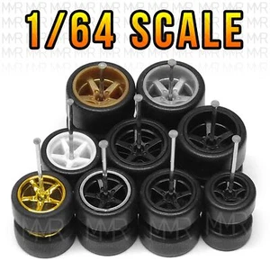 Juego de llantas de goma personalizadas de 5 radios a escala 1/64 para Hot - Imagen 1 de 13