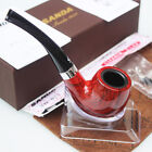 Red Wooden Mens Smoking Pipe Flat Base Tobacco Cigarettes Cigar Pipes Durable