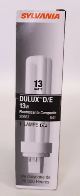 Sylvania Bulb CFL 13W T4 G24q-1 4-Pin Base Doub S6732 (single) - Image 1 of 4