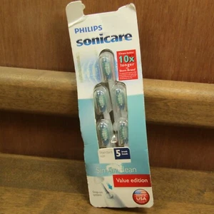 PHILIPS SONICARE Simply Clean 5 Brush Heads Standard Size Snap On NEW - Picture 1 of 2