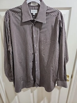 Camisa de vestir manga larga Concepts Claiborne 16 1/2 34-35 gris granate Foto 1 de 4