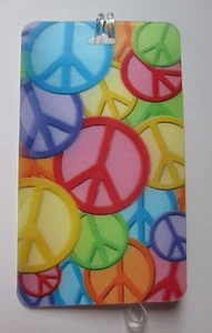N1 Peace Symbol LENTICULAR 3d LUGGAGE TAG ID suitcase bag ganz - Picture 1 of 5
