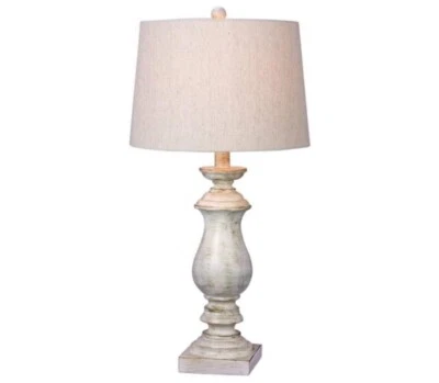 Iluminación Fangio 29,5 pulgadas Lámpara de mesa de resina blanca Foto 1 de 2