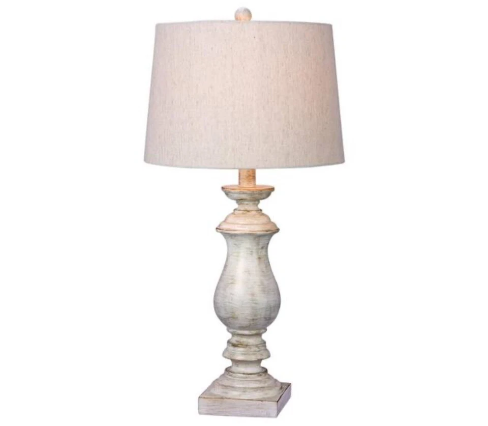 Fangio Lighting 29,5 дюйма Настольная лампа из белой смолы - Изображение 1 из 2