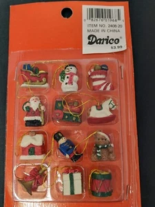Set of 12 ~ Miniature 1” Christmas Ornaments/Package Tie - Darice - Picture 1 of 6