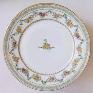 Antik 10er Set T & V Limoges Dessert Salatteller Rose Swag Design P5753 - Bild 1 von 3