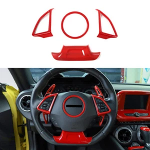 Cubierta de volante roja 4 piezas decoración para Chevrolet Camaro 2017+ accesorios - Imagen 1 de 9
