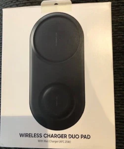 Samsung kabelloses Ladegerät Duo Pad mit Ladegerät (AFC25W) - schwarz offene Box - Bild 1 von 3