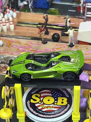 Hot Wheels Lamborghini Aventador J Convertible Green Diecast USED NM Condition - Image 1 of 4