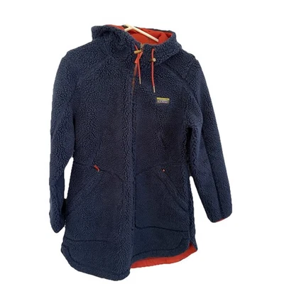 LL Bean Mountain Pile Sherpa Fleece Coat Jacket Natural Hood Full Women’s Medium - Image 1 of 4