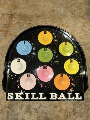 Vintage Skill Ball Toy Metal Old Tin Litho Gameboard Tray Only Pressman Toys - Image 1 of 4