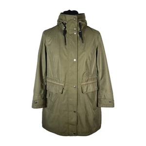 Seasalt Cornwall Green Porth Mellin Coat Size UK 14 Petite Hooded Full Zip - Picture 1 of 13