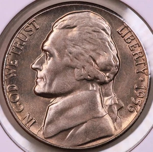 1956-P Jefferson Nickel Choice BU+ ***RARE ORIGINAL HIGH GRADE NICKEL*** - Bild 1 von 2