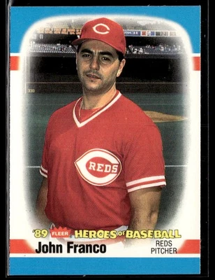 Tarjeta de béisbol Fleer Heroes of Baseball #14 1989 John Franco 0501C Foto 1 de 2