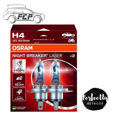 OSRAM Night Breaker Laser (Next Generation) +150% H4 Car Headlight Bulbs (Twin) - Image 1 of 4