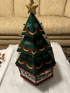 Advent Calendar 24 Storage Doors Wooden Painted Lazy Susan + Extras 18 X 33 Cir - Picture 1 of 19