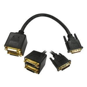 DVI Splitter Cable, Splits the DVI-D signal to 2x DVI Monitors - Afbeelding 1 van 3