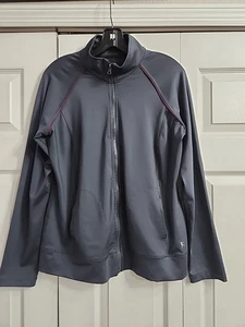 Danskin Now Dri-More Jacket Women’s Large 12-14  Semi-Fitted Full Zip Dark Gray - Picture 1 of 4