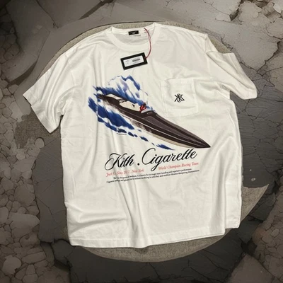 Camiseta KITH x Cigarette Racing Vintage Blanca - Para Hombre Talla XL Foto 1 de 2