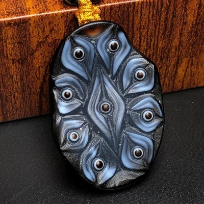Colgante collar amuleto cuentas tótem 9 ojos ágata budismo tibetano puro g1663 Foto 1 de 4