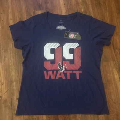 Camiseta para mujer Fanatics Houston Texans JJ Watt 99 cuello en V talla 2XL XXL Foto 1 de 4