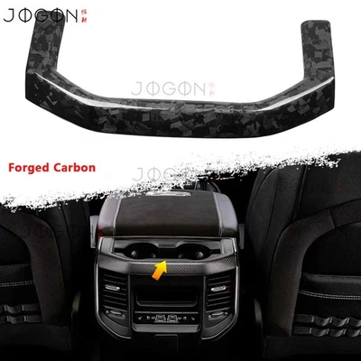 Cubiertas de almacenamiento de taza de consola trasera de carbono forjado para Dodge Ram 1500 Rebel TRX 2020+ Foto 1 de 4