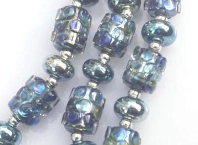 Cuentas de vidrio de murano hechas a mano FRISKEY, ¡medianoche!!! Foto 1 de 4