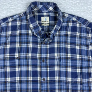 Camisa de franela ligera manga larga a cuadros azul marlín Johnnie-O Hangin' Out LG - Imagen 1 de 10