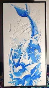 Pokemon Vaporeon Quadro 3D con Supporto da Scrivania 8 in x 4 in - Foto 1 di 9
