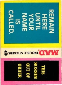 1983 Fleer Mad Trouble Sticker - Remain Here - Picture 1 of 2