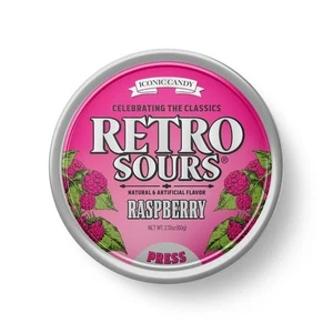 Retro Sours Raspberry Hard Candy New, Sealed Tin Like Altoids Sour - Picture 1 of 1