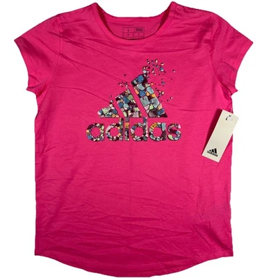 Camisa Adidas Niñas Grande 14 Terrazo Punto Logo Manga Corta Rosa Precio de venta sugerido por el fabricante $20 Foto 1 de 4