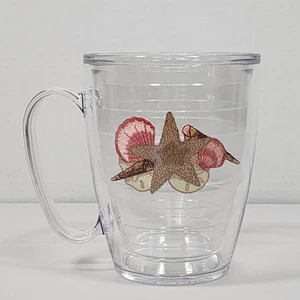 Vaso Tervis 12 oz logotipo de estrellas de mar y conchas ideal para taza de café aislada de playa - Imagen 1 de 5