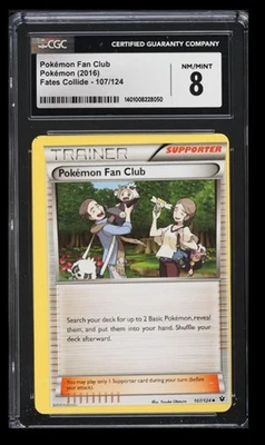 2016 Fates Collide Pokemon Fan Club CGC 8 English #107/124 Miscut (MC) Error - Image 1 of 2