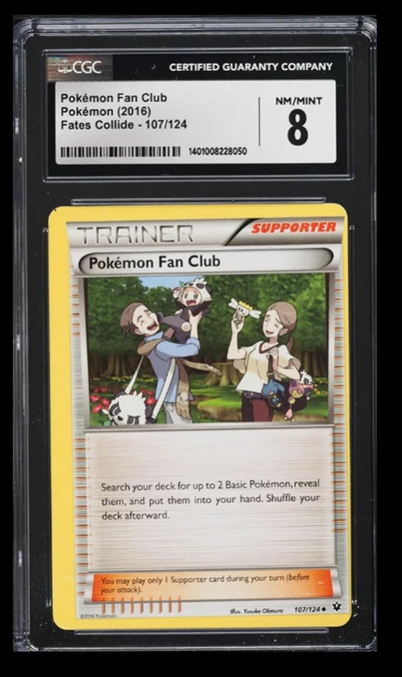 2016 Fates Collide Pokemon Fan Club CGC 8 English #107/124 Miscut (MC) Error - Image 1 of 2