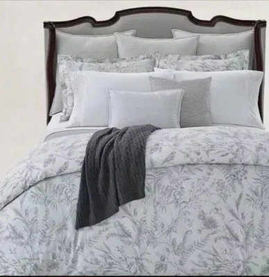 $355 Ralph Lauren Genevieve Floral 300 TC FULL/QUEEN Duvet Cover - Grey -  NIP - Image 1 of 4