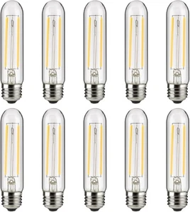 LED Filament T10 Tubular Light 2W, 25W, 160LM, E26, 120V, 90 CRI, 2700K 10PK - Picture 1 of 1