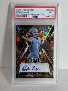 Drake Maye 2023 Leaf Exotic DEERE ICE AUTO /5 PSA 9 ROOKIOE Patriots ๐๐ - Picture 1 of 2