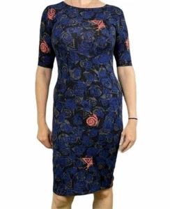 Vestido ajustado LuLaRoe Julia cuello redondo manga corta elástico pulóver azul marino talla XS - Imagen 1 de 10