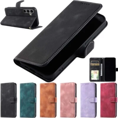 For Samsung S24 S23 S22 S21 S20 S10 Note 10 Plus Wallet Stand Leather Case Cover - Image 1 of 4