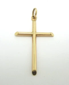 STUNNING 10K YELLOW GOLD RELIGIOUS CROSS (1-3/4") PENDANT 2.1G - Picture 1 of 9