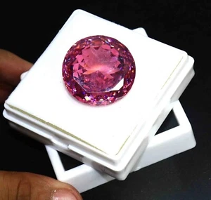 Certified 100.04 Ct+ Natural Pink Cambodian Best Round Zircon Loose Gemstone - Picture 1 of 4