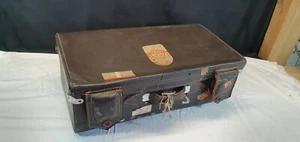 Maleta de cuero vintage baúles de equipaje para almacenamiento o utilería de película - Imagen 1 de 12