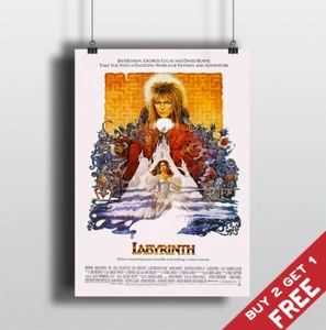 LABYRINTH 1986 FILMPLAKAT David Bowie Film A3 A4 Fan Kunstdruck Home Wanddeko - Bild 1 von 2